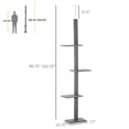 thumbnail image 2 of ZephyPaws 90"-103"Cat Tree,Floor to Ceiling Adjustable Cat Tower with Cat Scratching Post Perch,Gray, 2 of 6