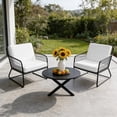 thumbnail image 3 of Outdoor Patio Cushion Covers 2 Pack Solid Color Patio Chair Cushion Covers with Ties and Zipper White Waterproof Outdoor Seat Cushion Covers for Patio Furniture 22"x22", 3 of 4