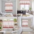 thumbnail image 6 of Red Coastal Shell Kitchen Curtains Sets for Windows 24 Inch Length, Nautical Seahorse Coral Stripes Rod Pocket Window Treatments Tier Curtains and Valances Set for Bedroom/Bathroom, 6 of 8