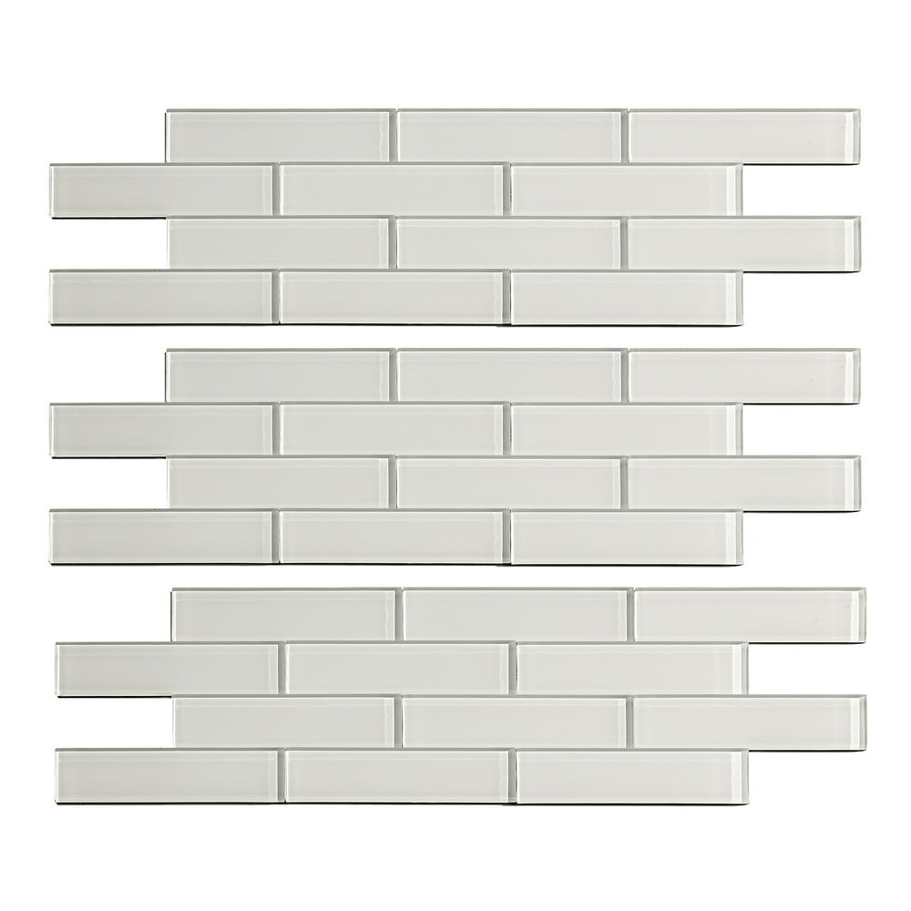 Aspect Peel and Stick Backsplash 12.5in x 4in Subway Frost Matted Glass