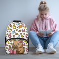 thumbnail image 2 of KUIFORTI Reading Capybara Kids Backpack Boys Girls Bookbag Durable Polyester School Bag with Laptop Compartment Back to School Gifts, 2 of 7