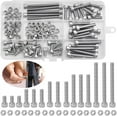 thumbnail image 2 of BUZIFU 110 Pcs M5 Nuts and Bolts Set 55 Pcs Stainless Steel M5 Cap Head Bolts 10/20/30/40/55 mm Small Hex Bolts and Nuts Hexagon Socket Cap Screw Bolt Nuts Assorted Bolts Kit with Storage Box, 2 of 8