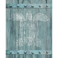 thumbnail image 3 of Meneely, Dan 12x14 Black Modern Framed Museum Art Print Titled - White Turtle Painted On Blue Wood, 3 of 5