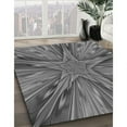 thumbnail image 3 of Ahgly Company Machine Washable Indoor Round Transitional Gunmetal Gray Area Rugs, 4' Round, 3 of 7