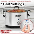 thumbnail image 7 of Magic Mill Premium Slow Cooker, 10-Quart Extra-Large Stainless Steel Pot with Glass Lid, Non-Stick Interior, Perfect for Family Meals & Cooking Appliances, 7 of 7