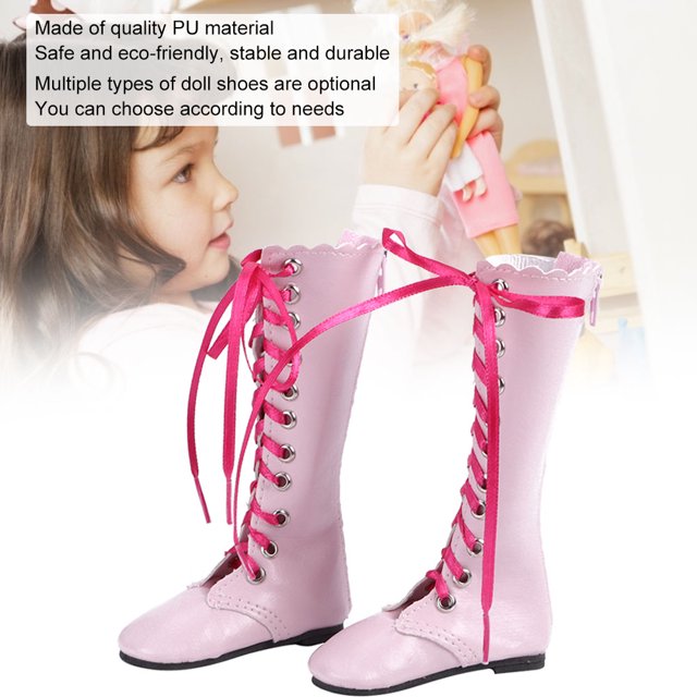 Botas con cordones para muñeca de hasta 60cm botas exquisitas para muñeca para niña y niño zapatos accesorio de juguete para niños botas planas rosa ANGGREK Otros