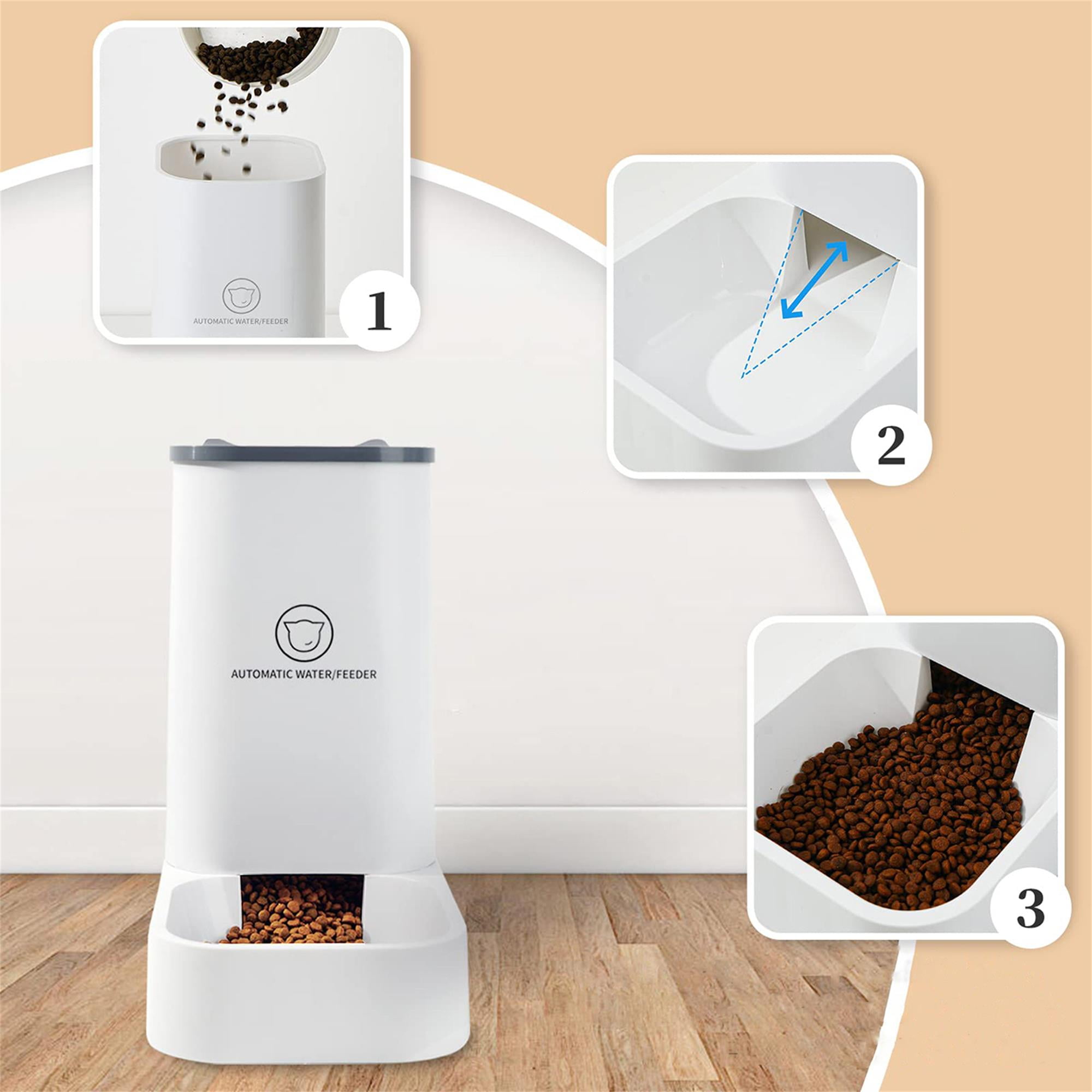 Pefilos Automatic Pets Feeder and Water Dispenser Set, Plastic Pet Dog Food Bowl for Small Medium Dogs Cats, 4.6 lbs Dog Bowl and 1.8 gal Water Bowls, White Pefilos Automatic Pets Feeder and Water Dispenser Set, Plastic Pet Dog Food Bowl for Small Medium Dogs Cats, 4.6 lbs Dog Bowl and 1.8 gal Water Bowls, White