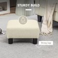 thumbnail image 5 of Ottoman Foot Rest, Small Foot Stool with Linen Fabric Upholstery and Plastic Legs, Cube Ottoman for Living Room, Beige, 5 of 9