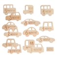 thumbnail image 1 of Baby Monthly Milestone Wooden Cards for Decor Beige Color 15pcs Perfect for Baby Shower Gifts, 1 of 4