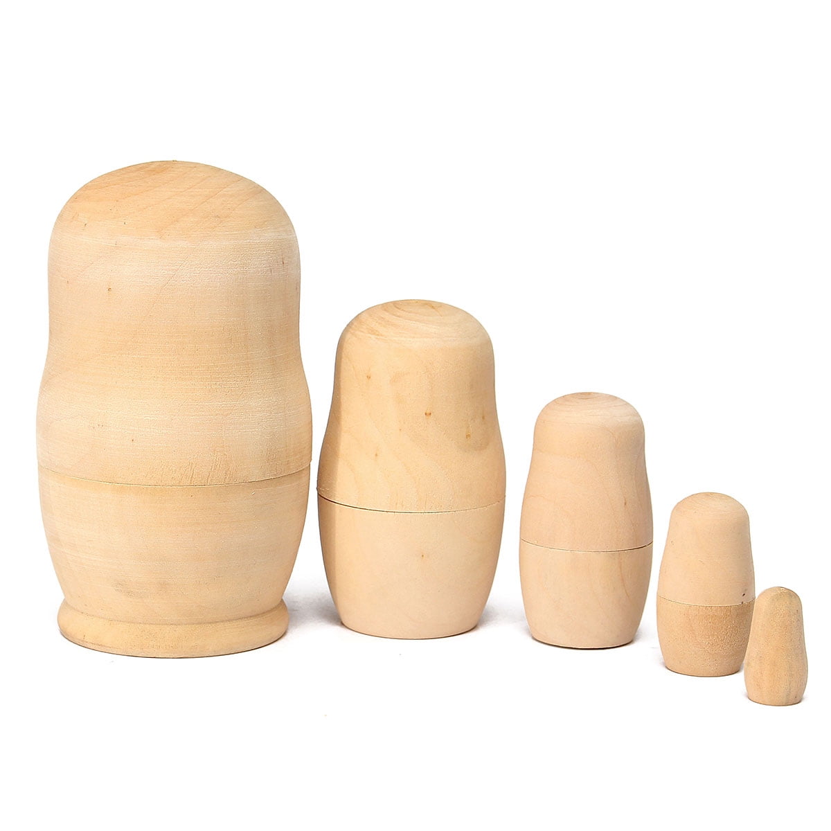 unpainted matryoshka dolls
