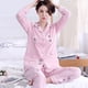thumbnail image 2 of Traje De Algodón Puro Mujer Ropa De Hogar Suelta Talla Grande Primavera Otoño Verano Pijamas 100 % Manga Larga Señoras Confinamiento, 2 of 4