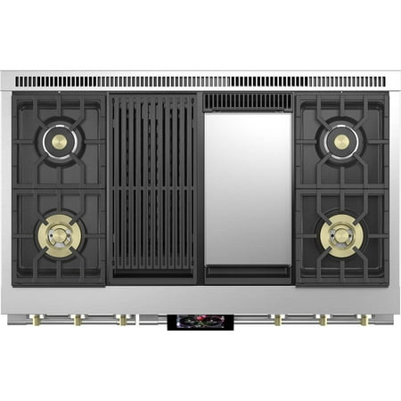 Monogram - 8.25 Cu. Ft. Freestanding Double Oven Dual Fuel Convection Range with Self-Clean, Built-In Wi-Fi, and 4 Burners - Stainless steel