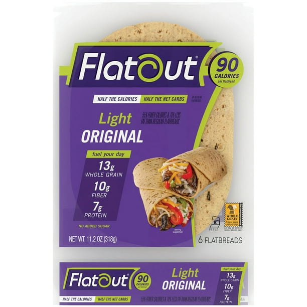 4 Pack FLATOUT Flatbread, Low in Carbs, High in Protein, 2 WW