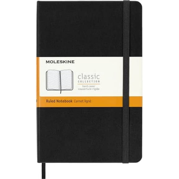 Moleskine Notebook, Medium, Ruled, Black, Hard Cover (4.5 x 7)