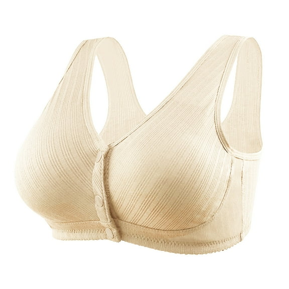 Audhol Bras for Women Bras for Women Adjustable Strap Full Coverage Up Bras Comfortable No Underwire Wireless Bras Womens Wireless Bras Beige 36