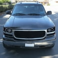 thumbnail image 3 of Spec-D Tuning Halo Glossy Black Housing Smoke Lens Projector LED Headlights Compatible with 1999-2006 GMC Sierra 1500/2500/3500, Left + Right Pair Headlamps Assembly, 3 of 6