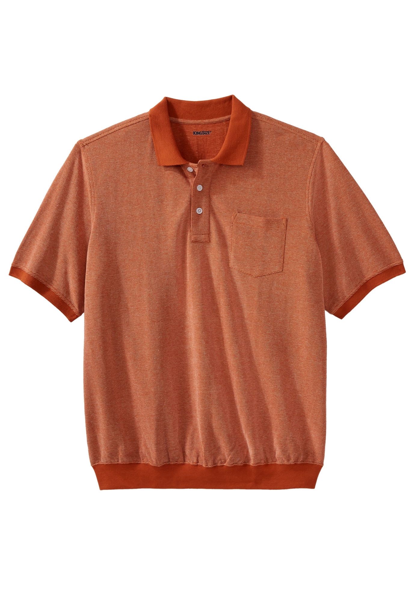 Kingsize KingSize Men's Big & Tall Banded Bottom Pocket Piqué Polo