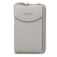 thumbnail image 1 of Qarigey Cartera de cuero Bolso de hombro de cuero de PU Bolso bandolera Monedero Bolsa de almacenamiento de tarjetas de dinero, Verde Carteras gris Qarigey AP001028-11, 1 of 1