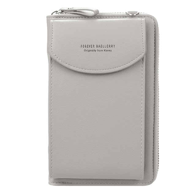 Qarigey Cartera de cuero Bolso de hombro de cuero de PU Bolso bandolera Monedero Bolsa de almacenamiento de tarjetas de dinero, Verde Carteras gris Qarigey AP001028-11