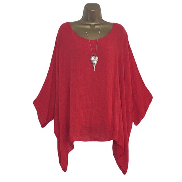 Boho Femmes Caftan à Manches 3/4 Blouse Ample T-Shirt Ample Hauts Tunique Blouse Dames Manches Courtes Décontracté Tunique Ample Blouse Hauts Tenue de Maison Détente