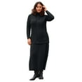 thumbnail image 2 of Avenue Women's Plus Size Mock Neck Cable Sweater, 2 of 2