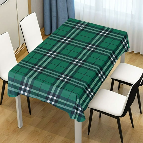 Ryvnso Green Checkered Pattern Plaid Rectangle Table Cloth Tablecover Dinning Tablecloth 54"x72"