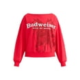 thumbnail image 5 of Budweiser Women's Graphic French Terry Sweatshirt with Long Sleeves, Sizes XXS-XXL, 5 of 5