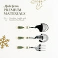 thumbnail image 4 of Spode Christmas Tree 3-Piece Stainless Steel Cutlery Set - Porcelain Handle Flatware with Meat Fork, Serving Spoon, & Slotted Spoon - Holiday Silverware for Christmas Dinners & Seasonal Gatherings, 4 of 7