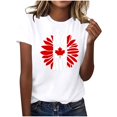 thumbnail image 1 of Pisexur Hauts pour Femmes, Hauts d'Été pour Femmes, Nouveau Pull à Manches Courtes Col Rond Décontracté Imprimé Blanc,S, 1 of 4