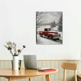 thumbnail image 2 of Nawypu  Winter Snow Scene Poster Decoration Painting - Red Truck And Tree Canvas Wall Art For Home Decoration Living Room Poster Bedroom Painting, Ready To Hang 16x20 inch, 2 of 4