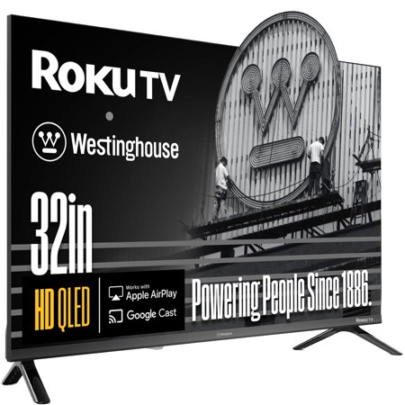 Westinghouse Roku TV - 32 In Smart TV, HD QLED Television w/Dolby Digital+, Wi-Fi & Mobile App Connectivity, Flat Screen, Bluetooth, Compatible w/Apple AirPlay, Alexa, & Google Assistant (2025 Model)