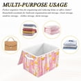 thumbnail image 6 of Yayeee Collapsible Cube Storage Bin with Lid Fabric Closet Decorative Basket with Handles, Flat Yellow Stars, 6 of 7
