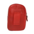 thumbnail image 3 of Genuine Leather Zipper Around Cigarette Case Holder and Lighter Pouch for Men & Women 100's Red, 3 of 6