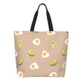 thumbnail image 3 of Fuzoiu Egg and Avocado Print Tote Bags for Women,Shoulder Bag, Gym Tote,Top Handle Ladies Shoulder Bags for Work Beach Travel and Shopping Grocery, 3 of 9