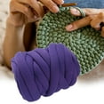 thumbnail image 6 of Chunky Wool Yarn Bulky Yarn Crocheting Soft Arm Knitting Yarn DIY Jumbo Tubular Yarn Weight Yarn for Weaving Pillow Crochet Scarf Bed Fence violet, 6 of 8
