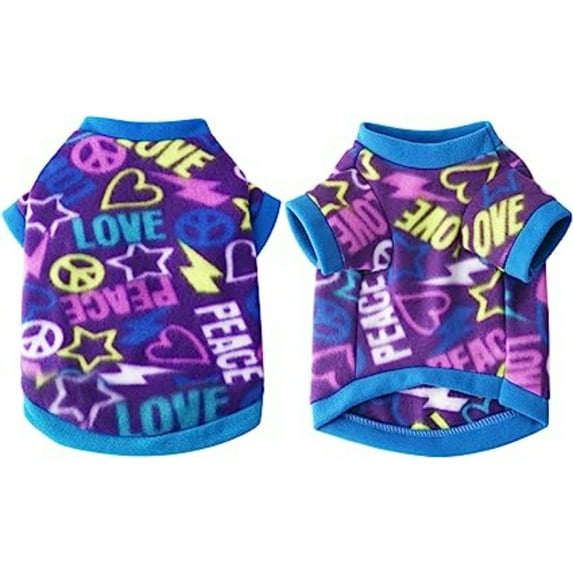 PEACNNG Pet Dog Cat Sweater, Soft Fleece Jumper Clothes, Graffiti Style Dog Puppy Chihuahua Poodle Sweaters.