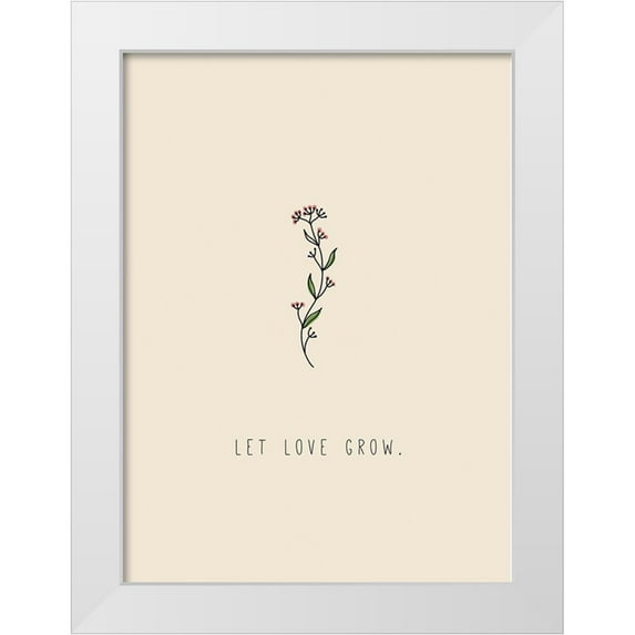 JMB Designs 25x32 White Modern Wood Framed Museum Art Print Titled - Plant Hope