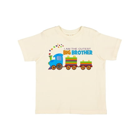 

Inktastic I Am the Cutest Big Brother - Train Gift Toddler Boy Girl T-Shirt