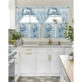 thumbnail image 5 of Coastal Blue Crab Kitchen Curtains Swag Valance and Tier Curtains Set 24 Inch Length, Ocean Nautical Starfish Coral Wooden Rod Pocket Drape Panels Pair Swag Curtain for Bathroom/Cafe/Window, 5 of 6
