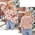 thumbnail image 2 of Christmas Sweater Women Cute Cartoon Santa Print Knit Sweater Winter Tops, 2 of 11