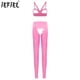 thumbnail image 2 of Conjunto de lencería Sexy de charol con aspecto mojado para mujer, sujetador con copa abierta recortada, Top corto con mallas de cintura alta sin entrepierna, pantalones ajustados, 2 of 5