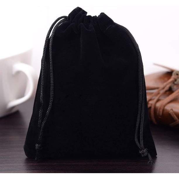 10 bolsas rectangulares de terciopelo, bolsas de regalo, bolsas de embalaje, bolsas de terciopelo negro