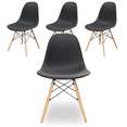 thumbnail image 6 of Grezone Mid Century Modern Style armless Dining Chair Set of 4 Side Chair with Beech Wood Leg for Kitchen, Office, Dining, Coffee Shop,Living Room to Easy Assemble and Clean, Black, 6 of 7