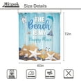 thumbnail image 5 of Ocean Beach Shower Curtain, Summer Coastal Starfish Nautical Shower Curtain, Rustic Blue Seashell Inspirational Quotes Wood Board Bathroom Decor 60Wx72H Bath Curtain Polyester 12 Pack Hooks, 5 of 16