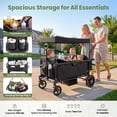 thumbnail image 6 of SACVON 2-Seater Stroller Wagon with Side Entry, Canopy & Snack Tray, Includes Removable Storage Bag That Converts to a Backpack-Black, 6 of 8