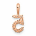 thumbnail image 4 of Finest Gold 14K Rose Gold Diamond Number 5 Pendant, 4 of 4