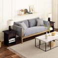thumbnail image 4 of HOMLUX 15.5" x 15.5" x 17.8" Wood Nightstand Modern Bedside Table with Drawer & Shelf, Dark Walnut, 4 of 5