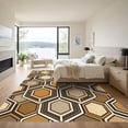 thumbnail image 3 of ODIKA 3'x5' Machine Washable Non-Slip Area Rug, Geometric Brown High Traffic Rug, Brown, 1004338, 3 of 7