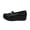 Black, variant on HTHLVMD Platform Wedge Loafers, Perforated Slip On Shoes, Rhinestone Decor Footwear, Breathable Walking Loafers, Women's Perforated Platform Loafers Rhinestone Slip On Wedge Walking Shoes, Black 5.5