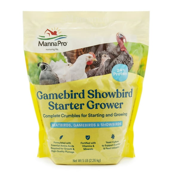 Manna Pro Gamebird and Showbird Starter Grower, 24% Protein, 5 lbs
